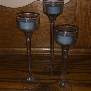 Set of 3 tea light candle pillars